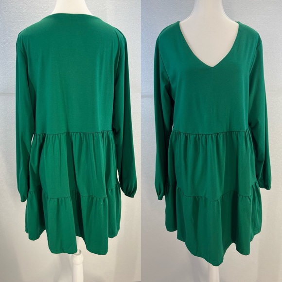 NWT Casual Dress Sweet Cute V Neck Mini Dress with Pocket Skin Friendly Fabric L - Picture 14 of 17